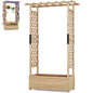 GiantexUK Raised Garden Bed with Arch Trellis, Wooden Garden Planter Box with Drainage Holes