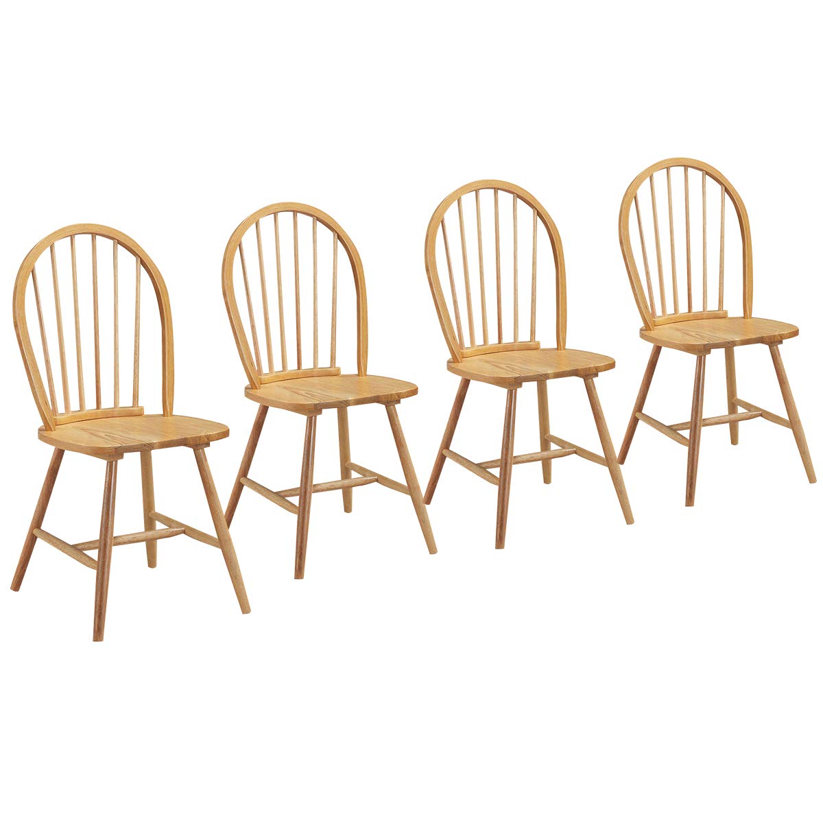 GiantexUK Set of 2/4 Wooden Chairs High Back Dining Chair Set