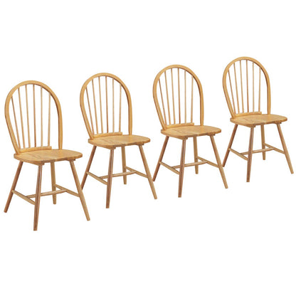 GiantexUK Set of 2/4 Wooden Chairs High Back Dining Chair Set