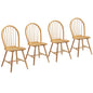 GiantexUK Set of 2/4 Wooden Chairs High Back Dining Chair Set