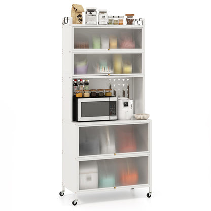 5 or 6 Tier Kitchen Pantry Cabinet Buffet Cabinet with Hutch