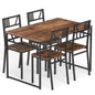 GiantexUK 5 Pieces Dining Table and Chairs Set, Metal Frame Kitchen Table Set with High Backrest