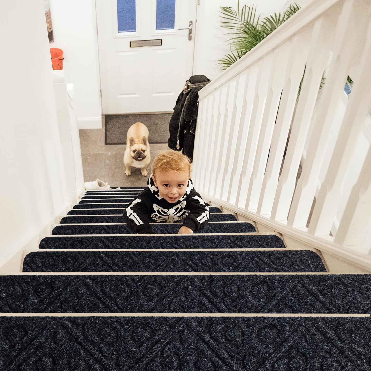 15 Pack Indoor Stair Runners Safety Rug with Reusable Adhesive