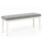 Upholstered Dining Bench Shoe Bench with Rubber Wood Legs and 300 KG Max Load
