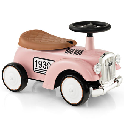 Toddler Foot to Floor Sliding Walker with Under seat Storage