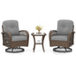 3 Pieces Patio Rattan Bistro Set with Cushions and Pillows