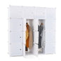 16 Cube Cabinet Storage Organizer with 2 Clothes Hanging Rails