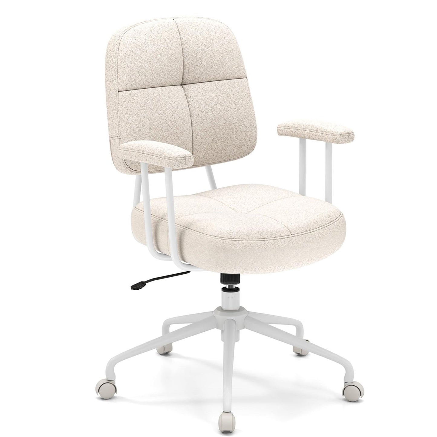 Height Adjustable Swivel Computer Desk Chair with Rocking Backrest and Armrests
