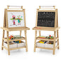 Double Sided Blackboard and Magnetic Whiteboard Easels with Paper Roll