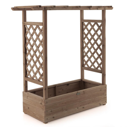 GiantexUK Raised Garden Bed with Arch Trellis (110 x 44 x 113cm)