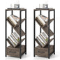 4 Tier Floor Standing Storage Organizer Tree Bookshelf with Drawer