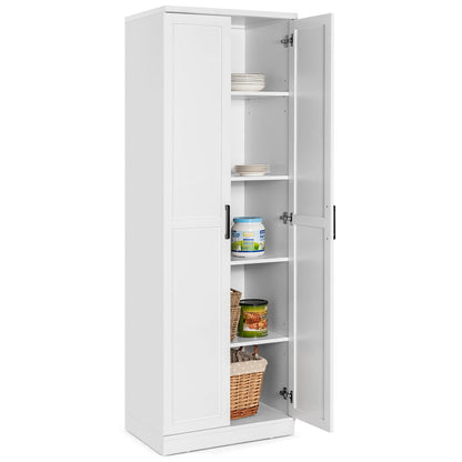 Wooden Storage Cabinet with 2 Doors and Adjustable Shelves