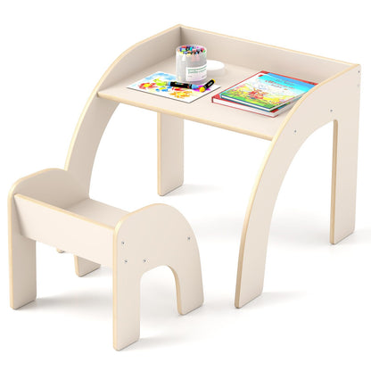 Wooded Toddler Kids Desk and Chair Set with Proper Height