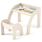 Wooded Toddler Kids Desk and Chair Set with Proper Height