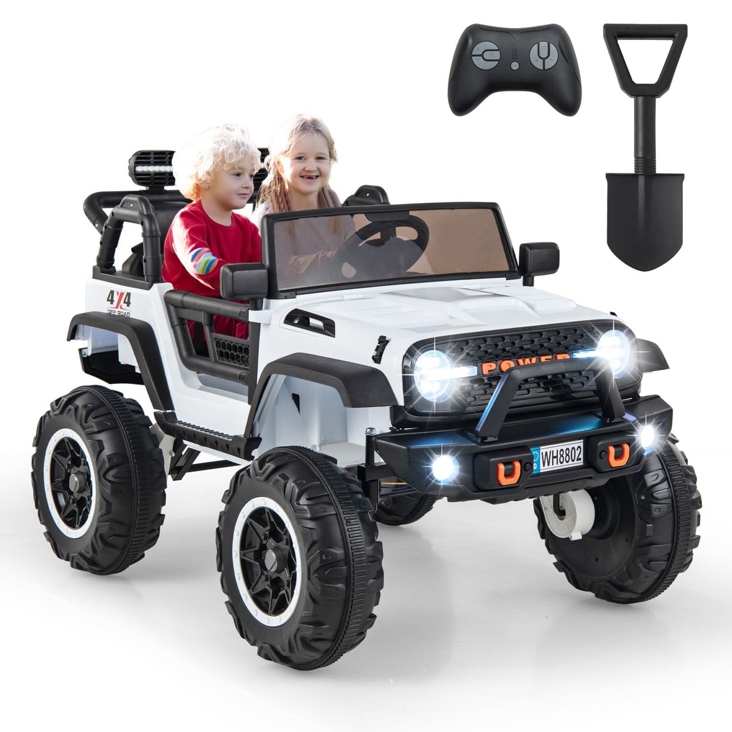 2 Seater Ride On Car with Remote Control and Horn for Boys and Girls