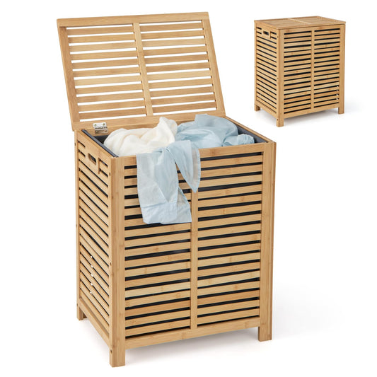 80L Laundry Hamper with Removable Liner Bag