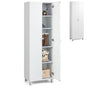Double Door Tall Storage Cabinet with Adjustable Shelf and Anti tilt Design
