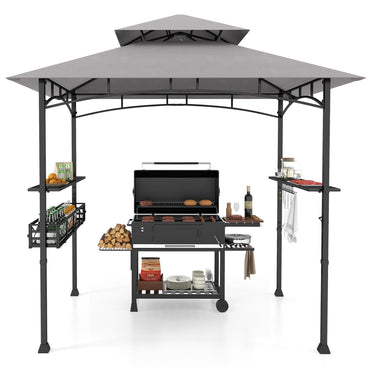 Fire Resistant Waterproof Outdoor BBQ Shelter with 2 Side Shelves