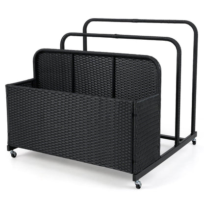Rolling Poolside Float Storage with 2 Towel Rack and Wheels