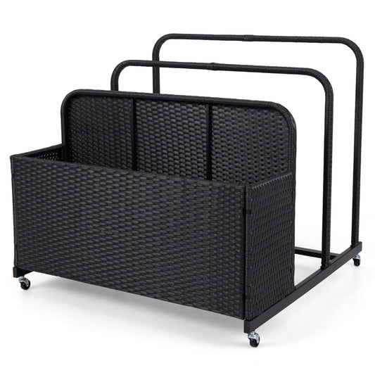 Rolling Poolside Float Storage with 2 Towel Rack and Wheels