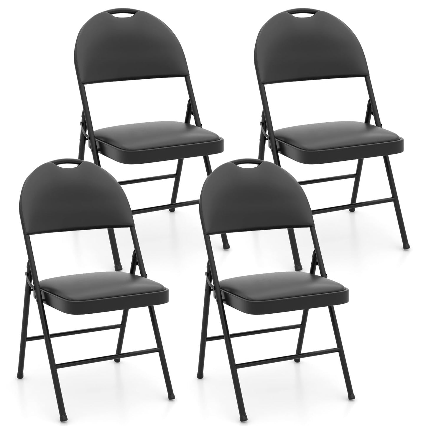 Set of 2 or 4 Folding Padded Party PVC Leather Stackable Chairs