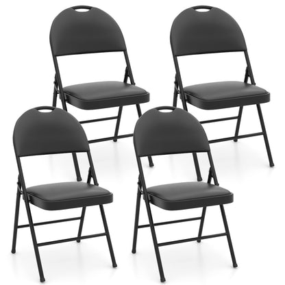 Set of 2 or 4 Folding Padded Party PVC Leather Stackable Chairs