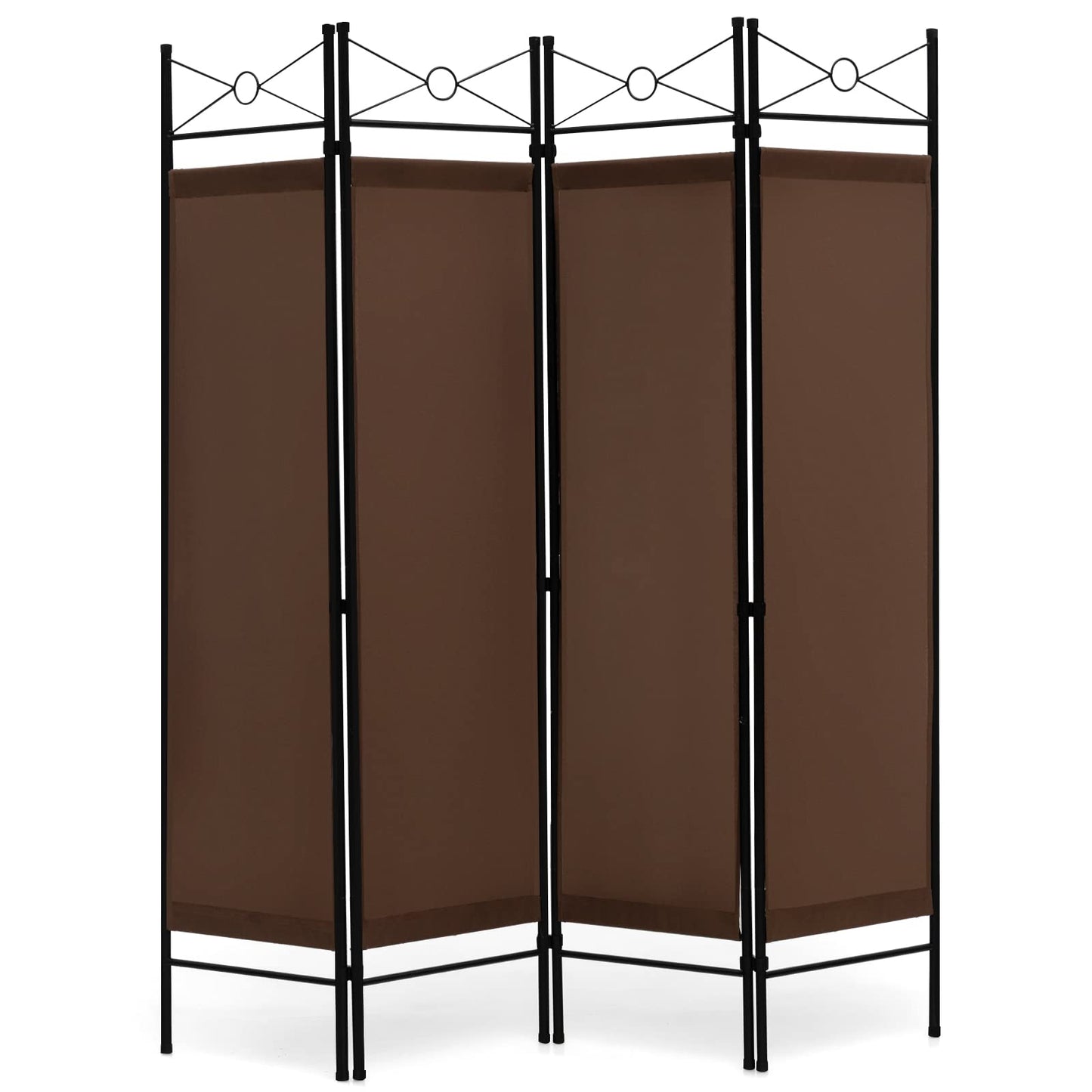 4 Panel Folding Room Divider with Detachable Cloth