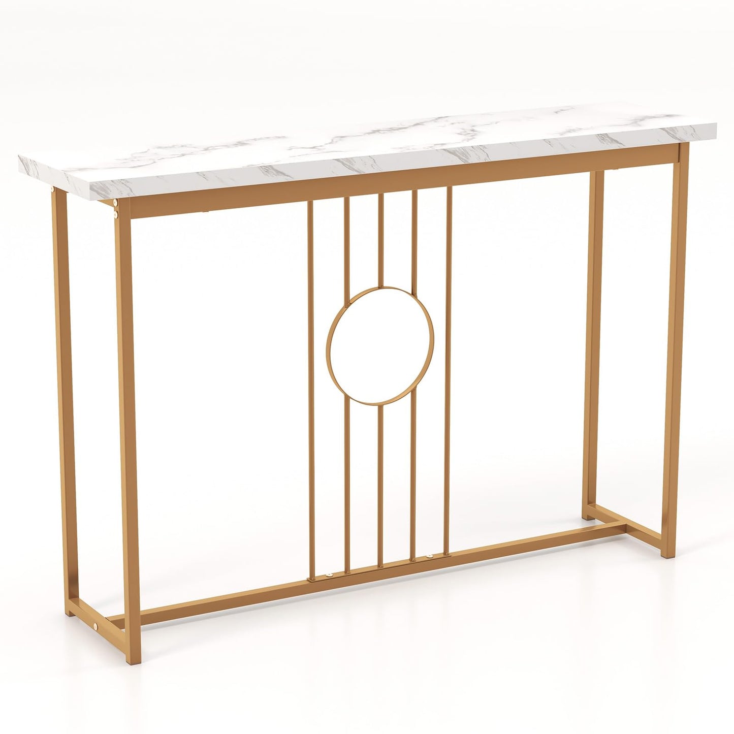 Modern Faux Marble Slim Entryway Table Sofa Side Tables