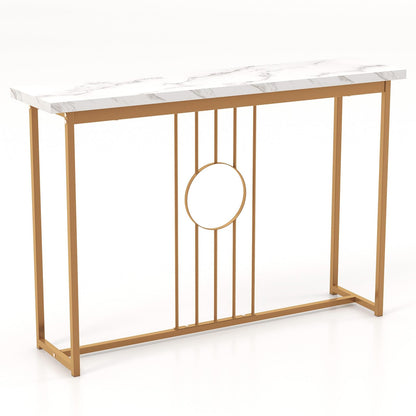 Modern Faux Marble Slim Entryway Table Sofa Side Tables