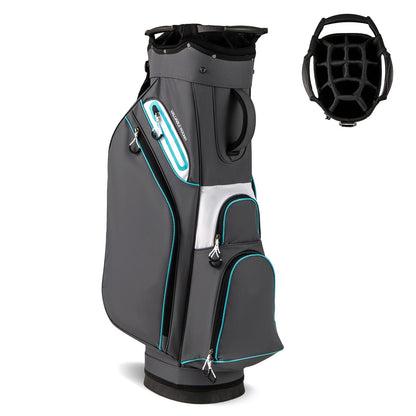 Giantex Golf Cart Bag Golf Trolley Bag with 14 Way Dividers Cooler Pocket Adjustable Shoulder Strap Rain Hood