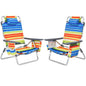 2 Pack Folding Backpack Beach Chair, 5 Adjustable Position Camping Chair