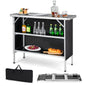 Aluminum Portable Picnic Table with 2 Tier Open Shelves