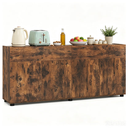 160cm Large Buffet Sideboard, 4 Door Storage Cabinet