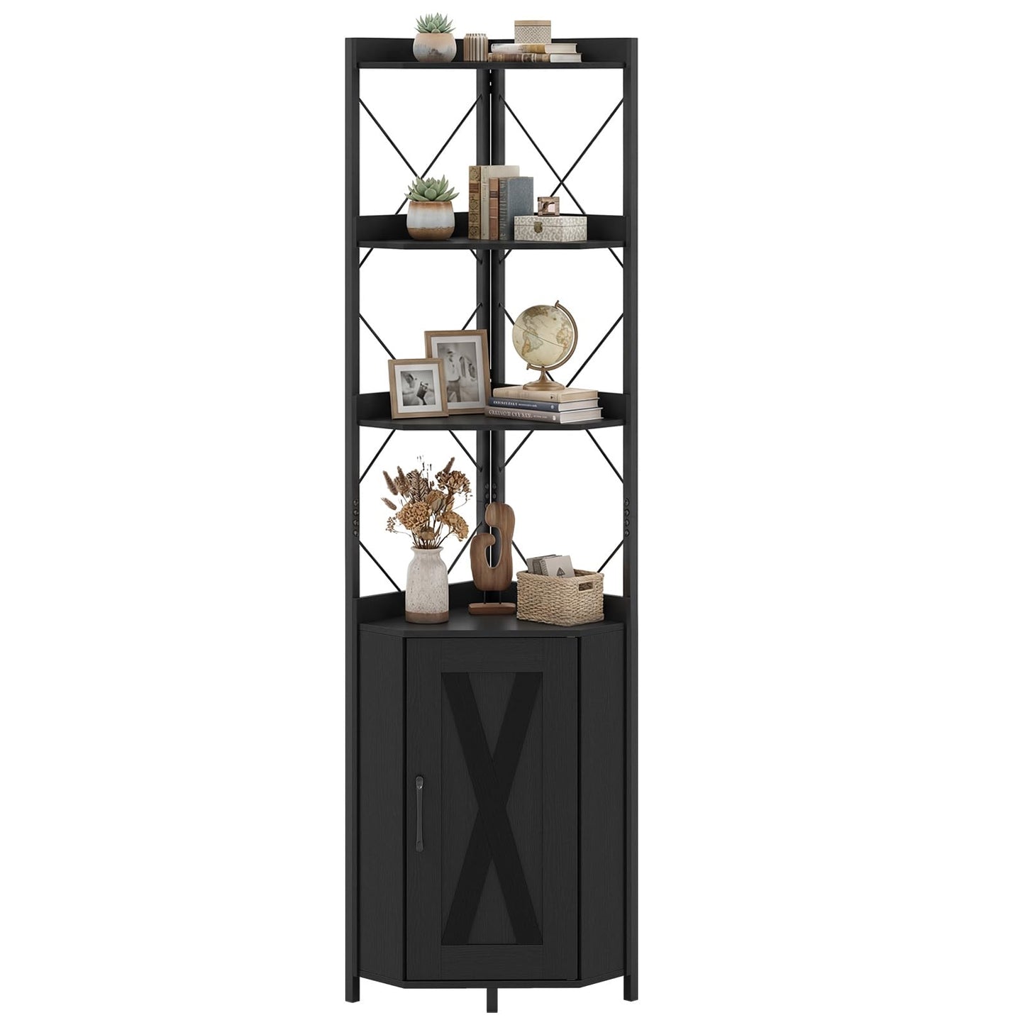 6 Tier Industrial Corner Storage Shelf with Adjustable Shelf