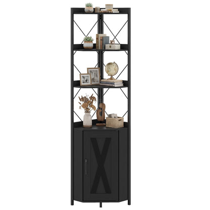 6 Tier Industrial Corner Storage Shelf with Adjustable Shelf