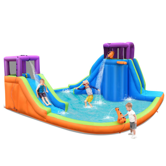 Kids Bouncer Jumping Water Park with Double Slides & Water Guns