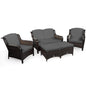 5 Pieces All-Weather Outdoor Sectional Conversation Set for Balcony Yard Lawn