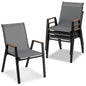 Garden Chairs Set of 2/4, Stackable Outdoor Dining Chairs with Armrests