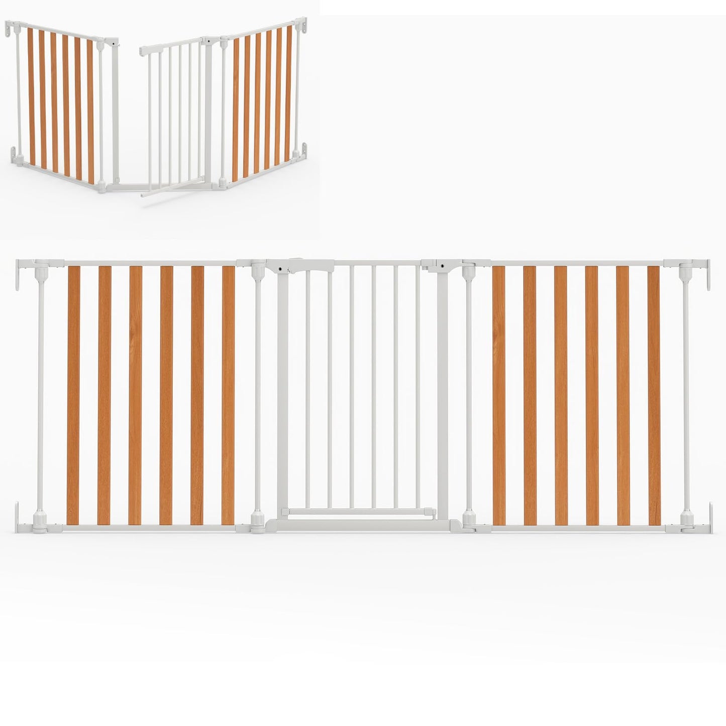 Pressure Baby Gate with One-hand Opening, 2-Way Door Swing, Freestanding Dog Stair Gates Pet Safety Fence