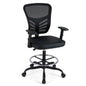 Height-adjustable Drafting Chair with Adjustable Armrests and Footrest Ring