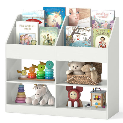 Kids Bookshelf, Wooden Toddler Toy Organizer