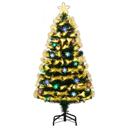 120/150 cm Fiber Optic Christmas Tree Artificial Pre-lit Xmas Tree with 8 Lighting Modes