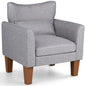 Wingback Armchair, Linen Fabric Accent Chair with Pillow