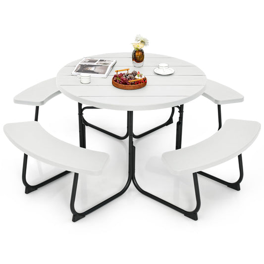 All Weather 8 Seater Picnic Table and Bench