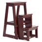 Folding 3 tier Step Stool Wooden Folding Stepladder Shelf