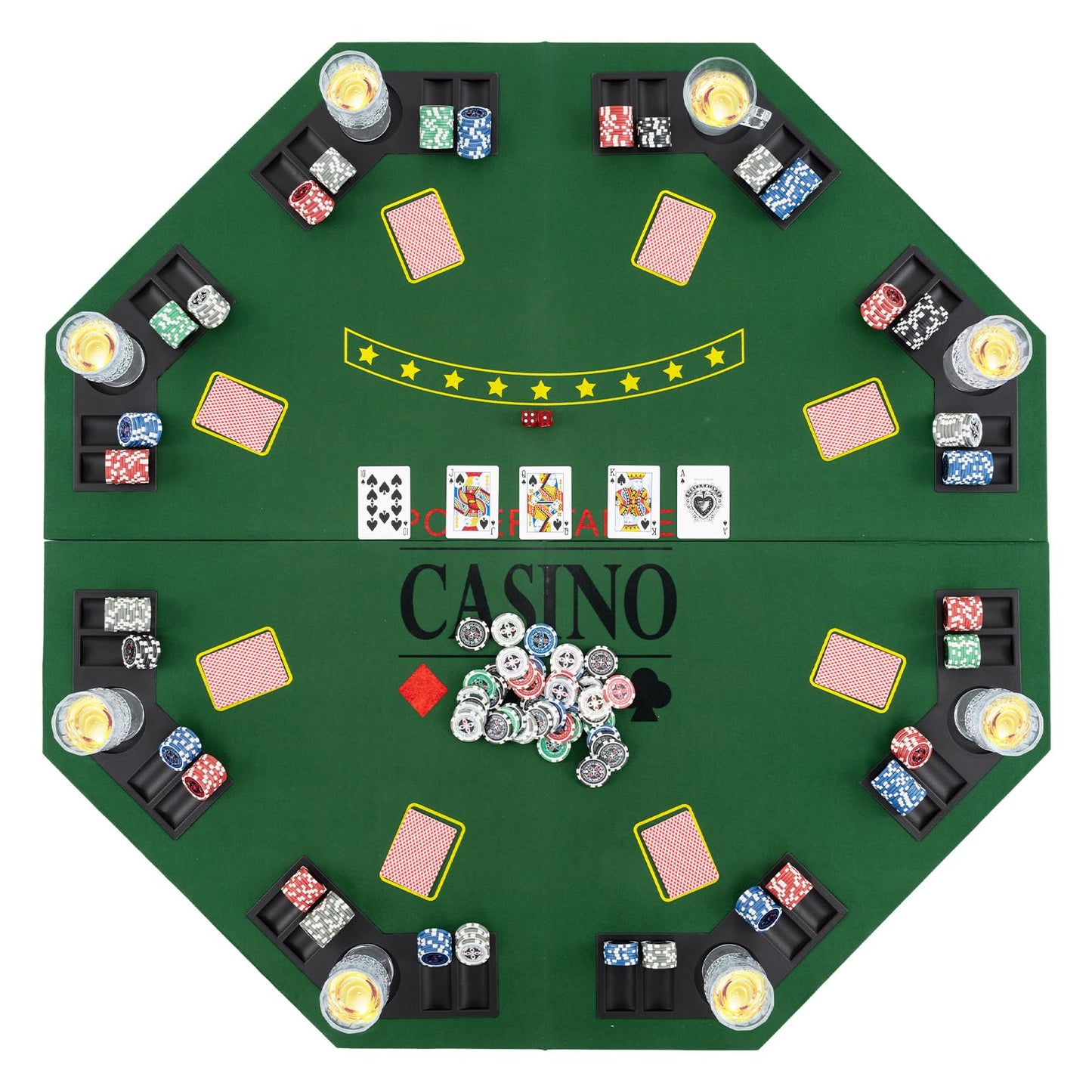 8 Player Foldable Texas Holdem Poker Table Topper with Carrying Bag