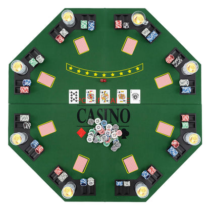 8 Player Foldable Texas Holdem Poker Table Topper with Carrying Bag