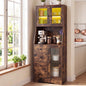 Kitchen Pantry Cabinet with Adjustable LED Lights, 4 Drawers