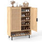 108CM Tall Shoe Cabinet 6-Tier with 2 Doors and Adjustable Shelves