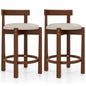 62cm Counter Height Bar Stools Set of 2 with Backrests and Footrests